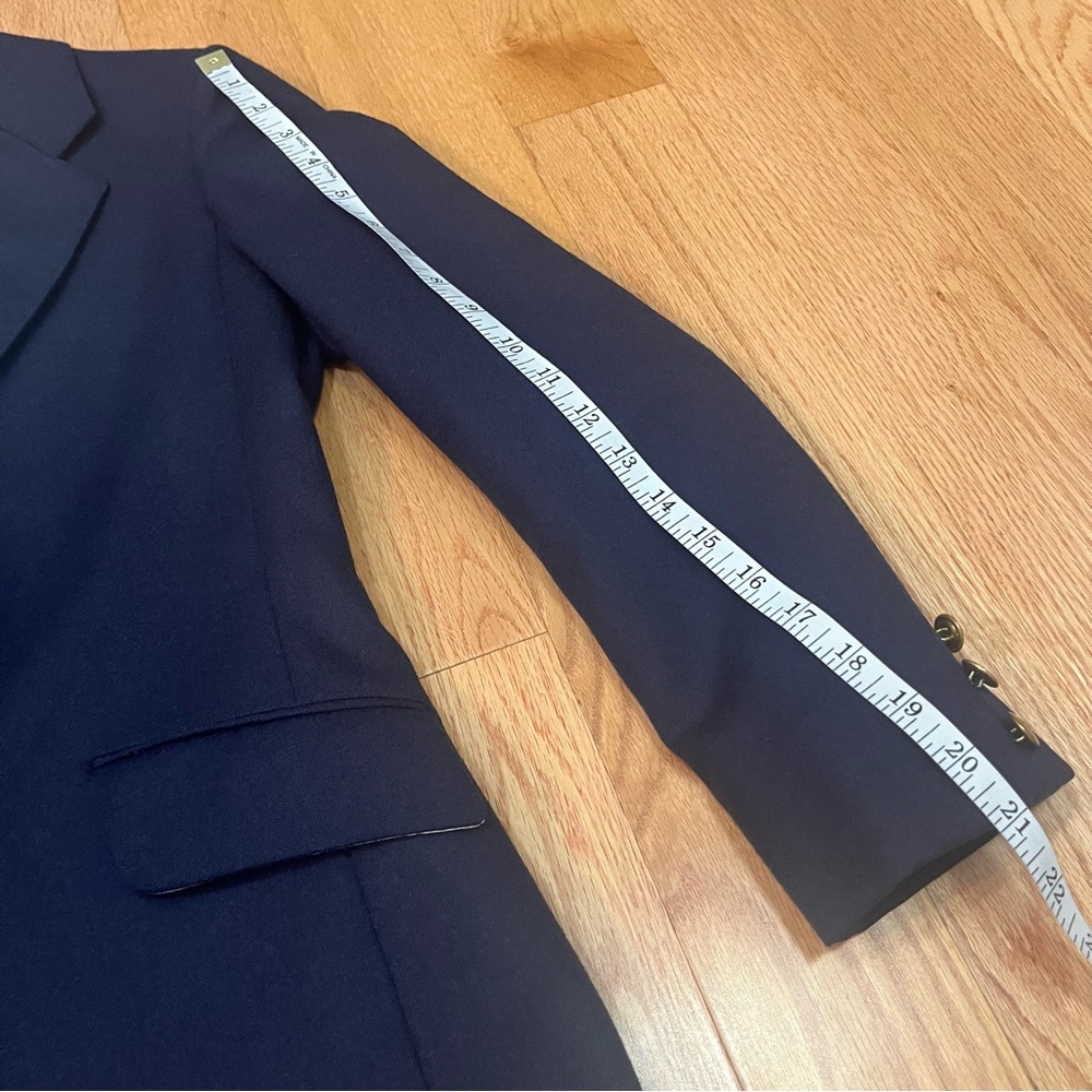 Vintage Aquascutum London Navy Blue Wool Blazer - Picture 12 of 15